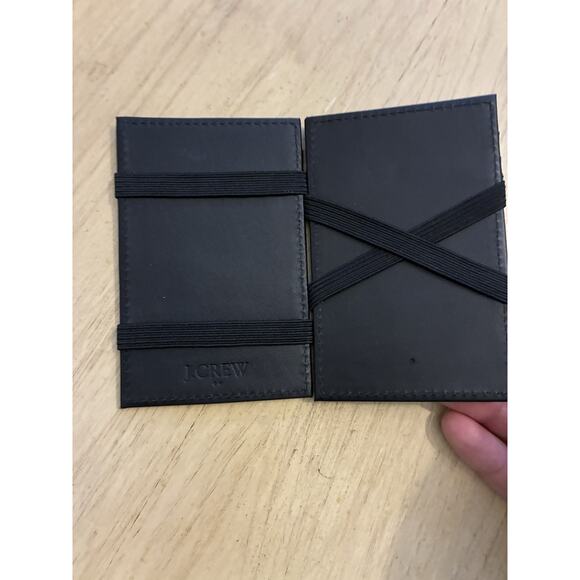 J. CREW Men's Leather Wallet Slim Magic Elastic Wallet Dark Brown Espresso - Picture 9 of 9